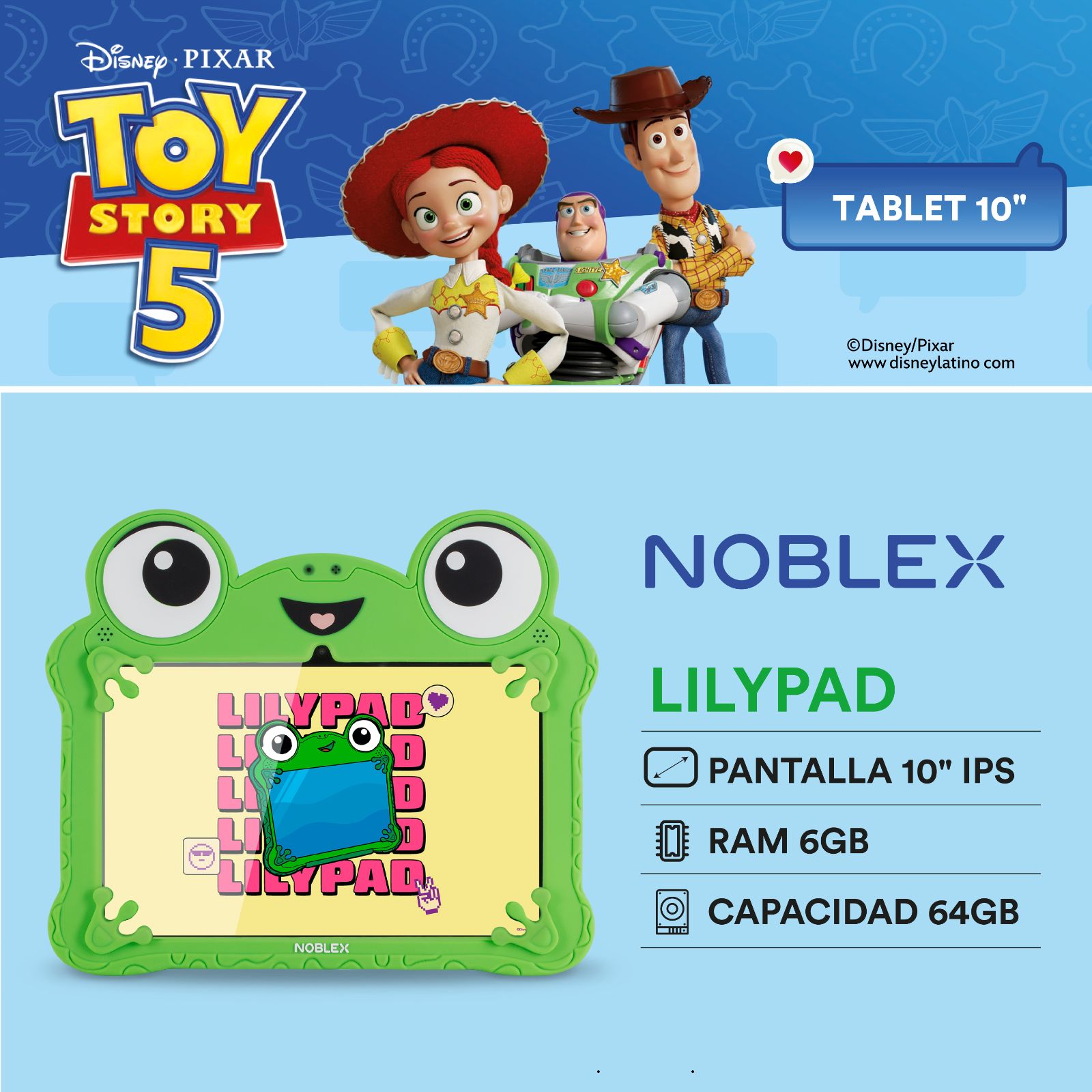 TABLET NOBLEX TOY STORY 10" 6GB  64GB LILYPAD - 3