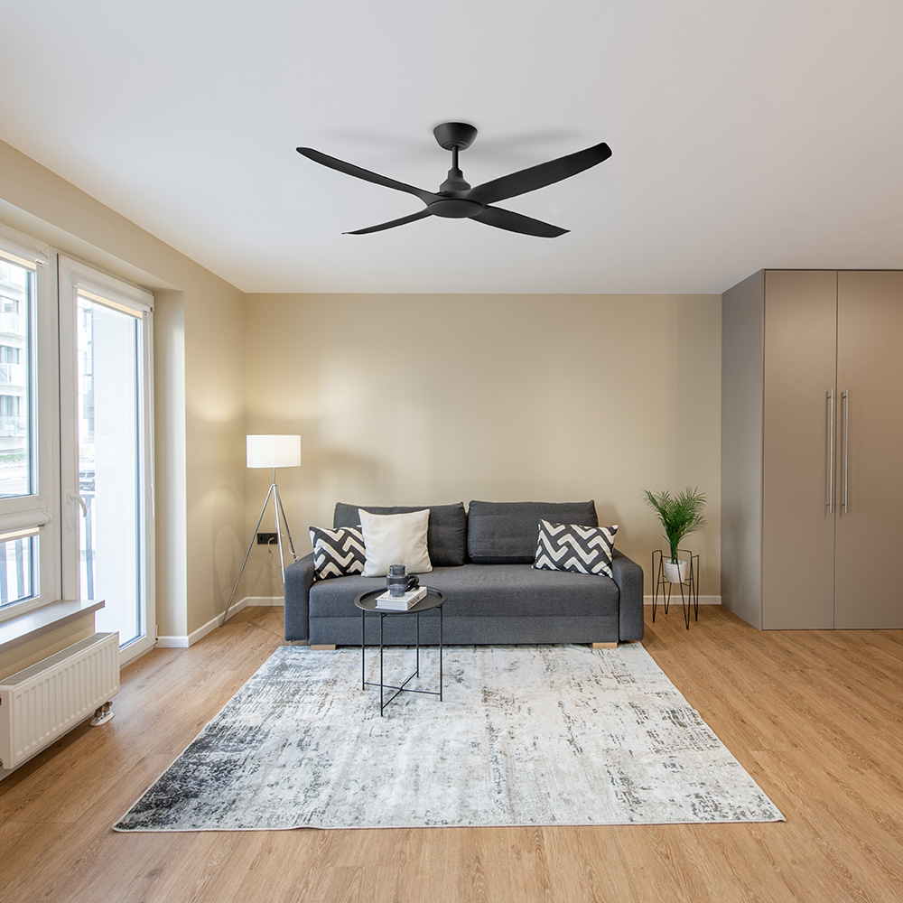 VENTILADOR DE TECHO 56" - SIN LUZ - 4 ASPAS NEGRO Lifestyle