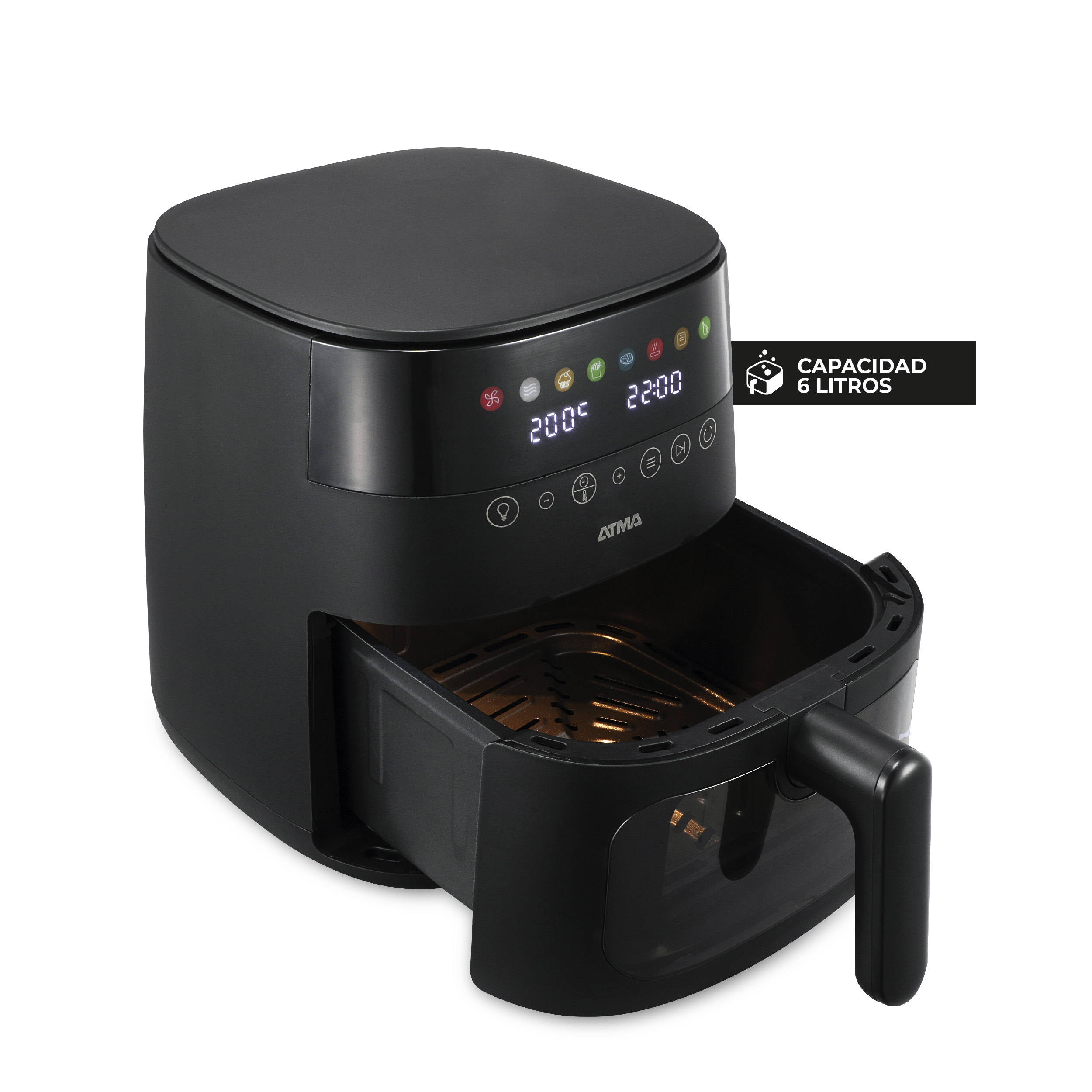 FREIDORA DE AIRE CON VISOR NEGRA 6 LITROS Lifestyle