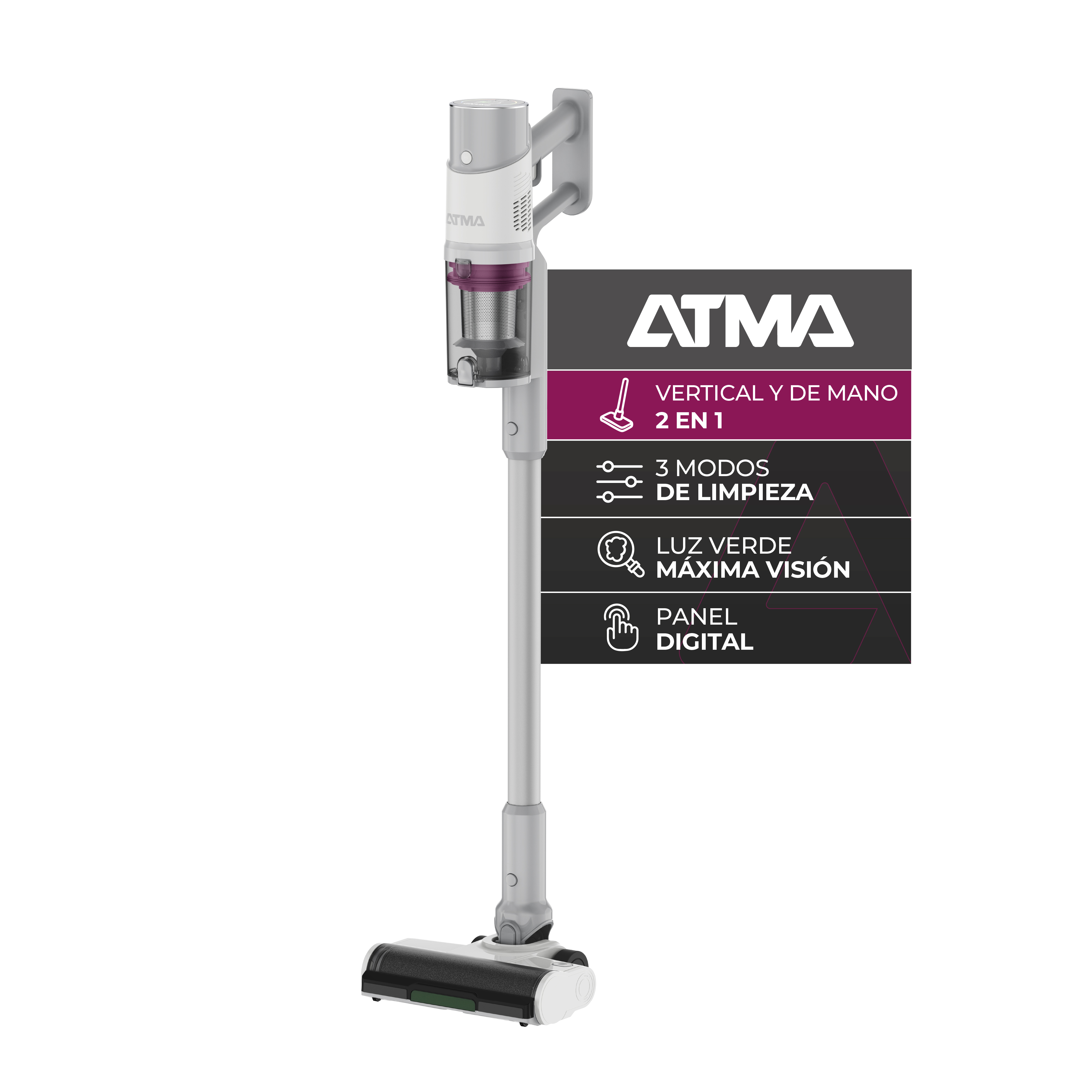 ASPIRADORA VERTICAL ATMA INALÁMBRICA 2 EN 1