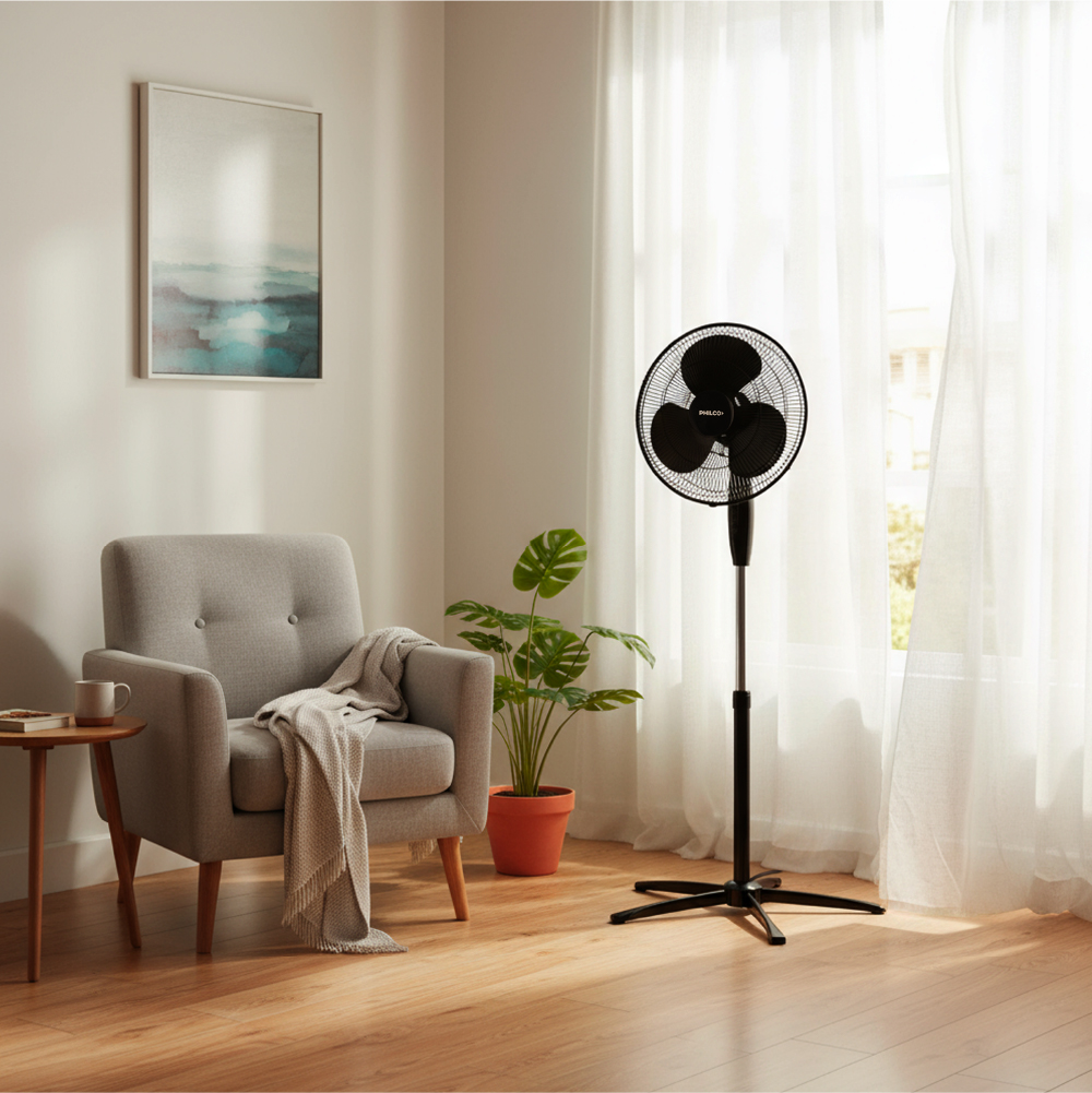 VENTILADOR DE PIE 16" - 3 ASPAS NEGRO Lifestyle